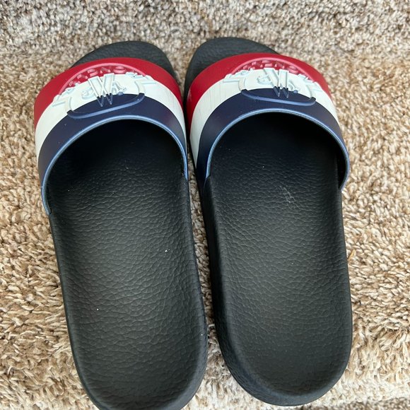 MONCLER Men's Rubber Colorblock Pattern Slides- - Picture 7 of 15